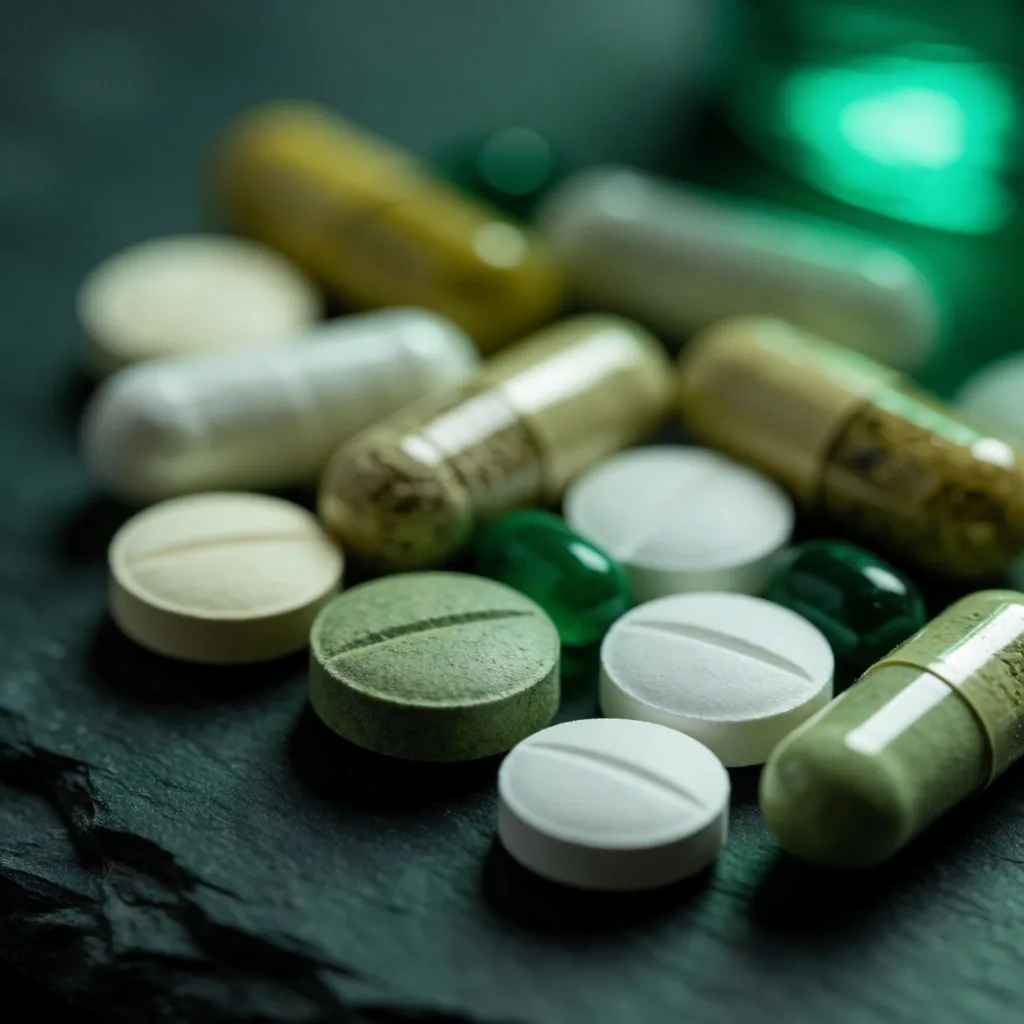 Assorted vitamin and mineral capsules